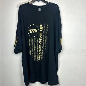 Gildan Black and Gold Short Sleeve Tee with Bold Graphic